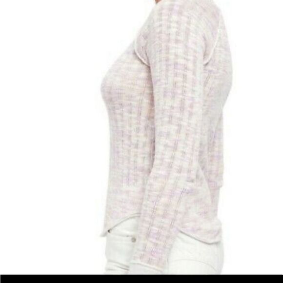 We The Free Spaced Out Long Sleeve Top Knit Pink Combo Large NWT - Picture 4 of 8